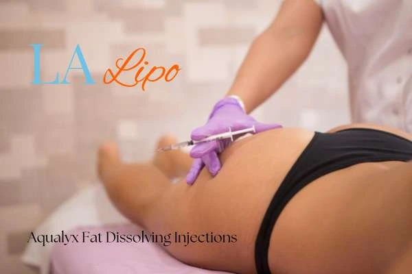 Woman having fat dissolving injections Queensbury on thighs