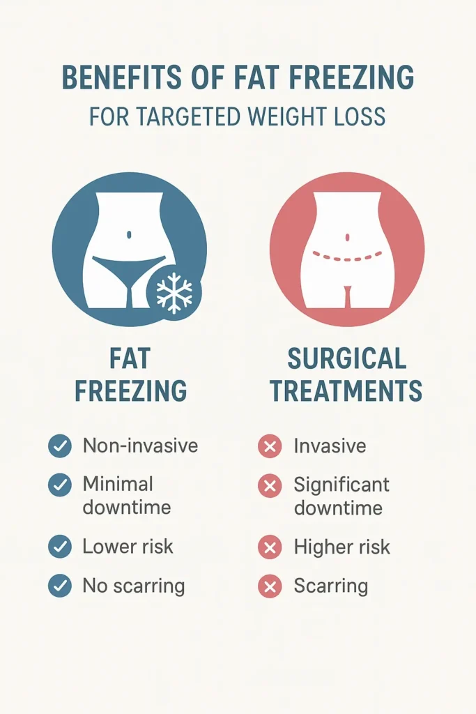 graphic showing the benefits of fat freezing Queensbury