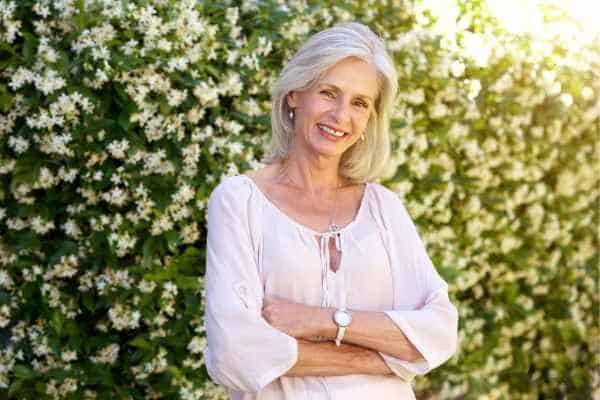 Older woman happy with urinary incontinence treatment Queensbury